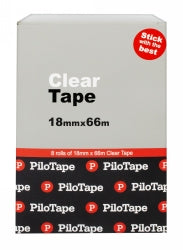 TAPE CLEAR PILOTAPE 18MMX66M BX8