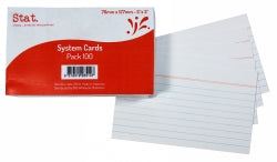 SYSTEM CARDS STAT 5X3 RULED WHITE PK100-EACH