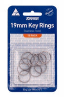 KEY RINGS KEVRON 19MM S/STEEL PK10