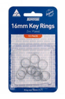 KEY RINGS KEVRON 16MM ZINC PLATED PK10