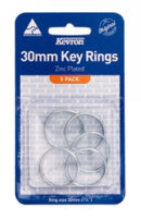 KEY RINGS KEVRON 30MM ZINC PLATED PK5