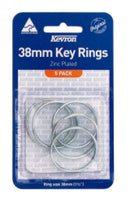 KEY RINGS KEVRON 38MM ZINC PLATED PK5