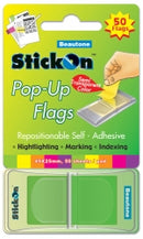 Stick On Flags B/tone Pop-up 45x25 Lime 50 Sht Pad