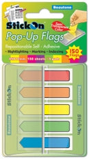 Stick On Flags B/tone Pop-up Arrow 45x12 Asst 150 Sht Pk5