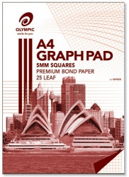 GRAPH PAD OLYMPIC A4 5MM TOP PADDED 7 HOLES 25LF