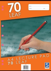 LECTURE PAD SOVEREIGN A4 7MM RULED 70LF