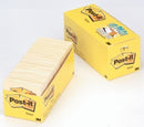 NOTES POST-IT 654-18CP 76X76MM CABINET PACK YELLOW BX18