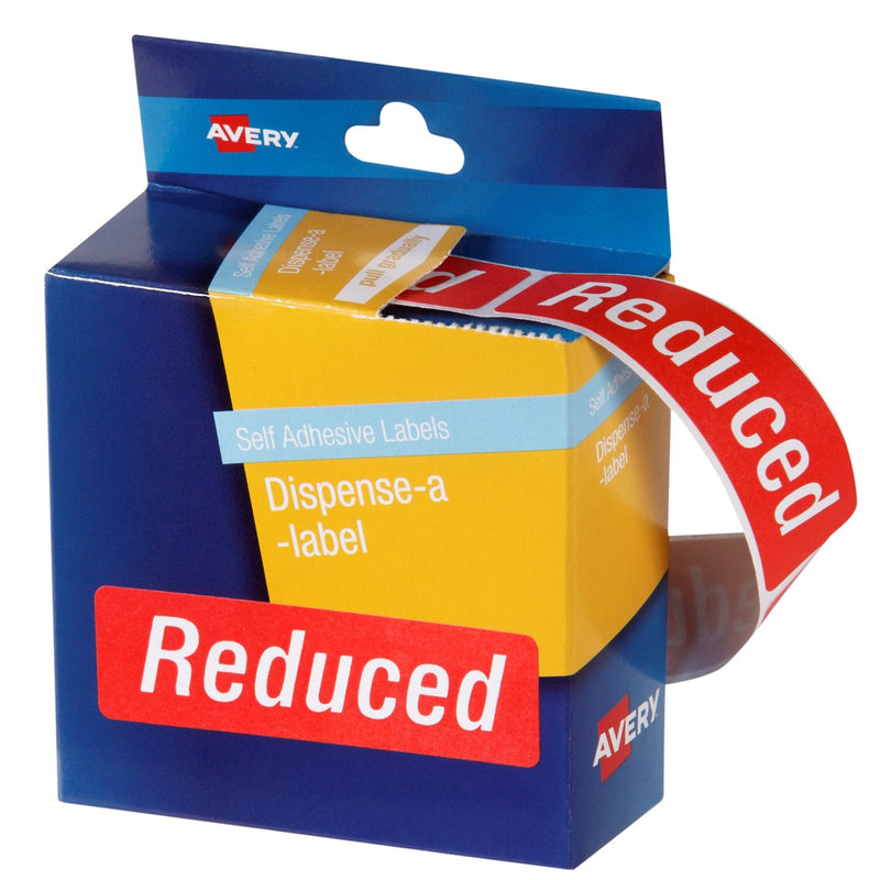 LABEL AVERY DISP 64X19MM PRE-PRINTED REDUCED RED PK250