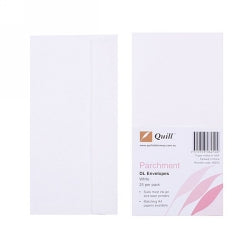 ENVELOPE QUILL DL 90GSM PARCHMENT WHITE IVORY PK25