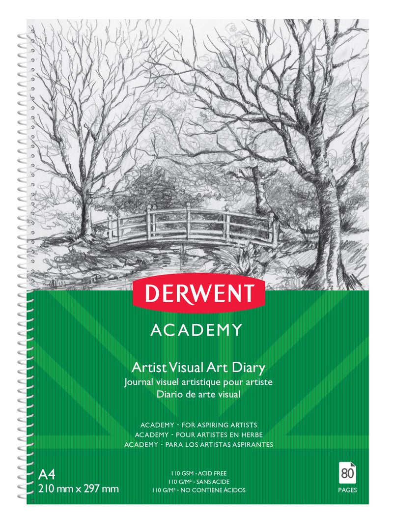 Visual Art Diary Derwent Academy A4 Portrait 80pg