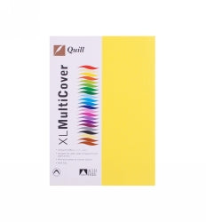 COVER PAPER QUILL A4 125GSM LEMON PK250