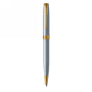 PEN PARKER SONNET STAINLESS STEEL GOLD TRIM BALLPOINT STAINLESS STEEL