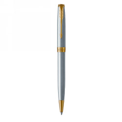 PEN PARKER SONNET STAINLESS STEEL GOLD TRIM BALLPOINT STAINLESS STEEL