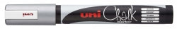MARKER CHALK UNI 2.5MM BULLET TIP SILVER