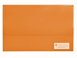 DOCUMENT WALLET MARBIG FOOLSCAP POLYPICK TRANSLUCENT ORANGE