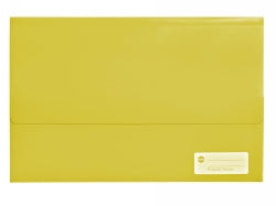 DOCUMENT WALLET MARBIG FOOLSCAP POLYPICK TRANSLUCENT YELLOW