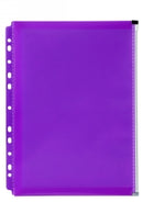 Binder Pocket Marbig A4 Zip Purple