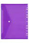 Binder Pocket Marbig A4 With Button Closure Purple
