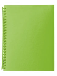 DISPLAY BOOK MARBIG A4 20 POCKET REFILLABLE TRANSLUCENT LIME