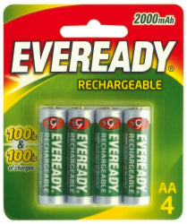 BATTERY EVEREADY RECHARGEABLE AA PK4