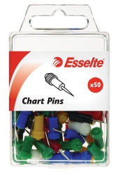 CHART PINS ESSELTE ASST PK50