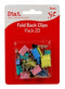 FOLDBACK CLIPS STAT 15MM ASST COLS PK20-EACH