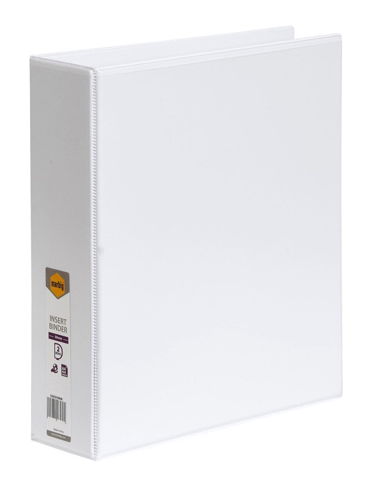 BINDER INSERT MARBIG A4 CLEARVIEW 2 D-RING 50MM WHITE