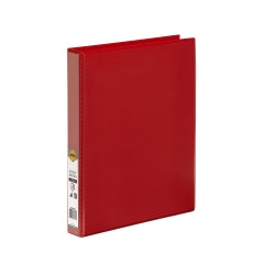 BINDER INSERT MARBIG A4 CLEARVIEW 4 D-RING 25MM RED