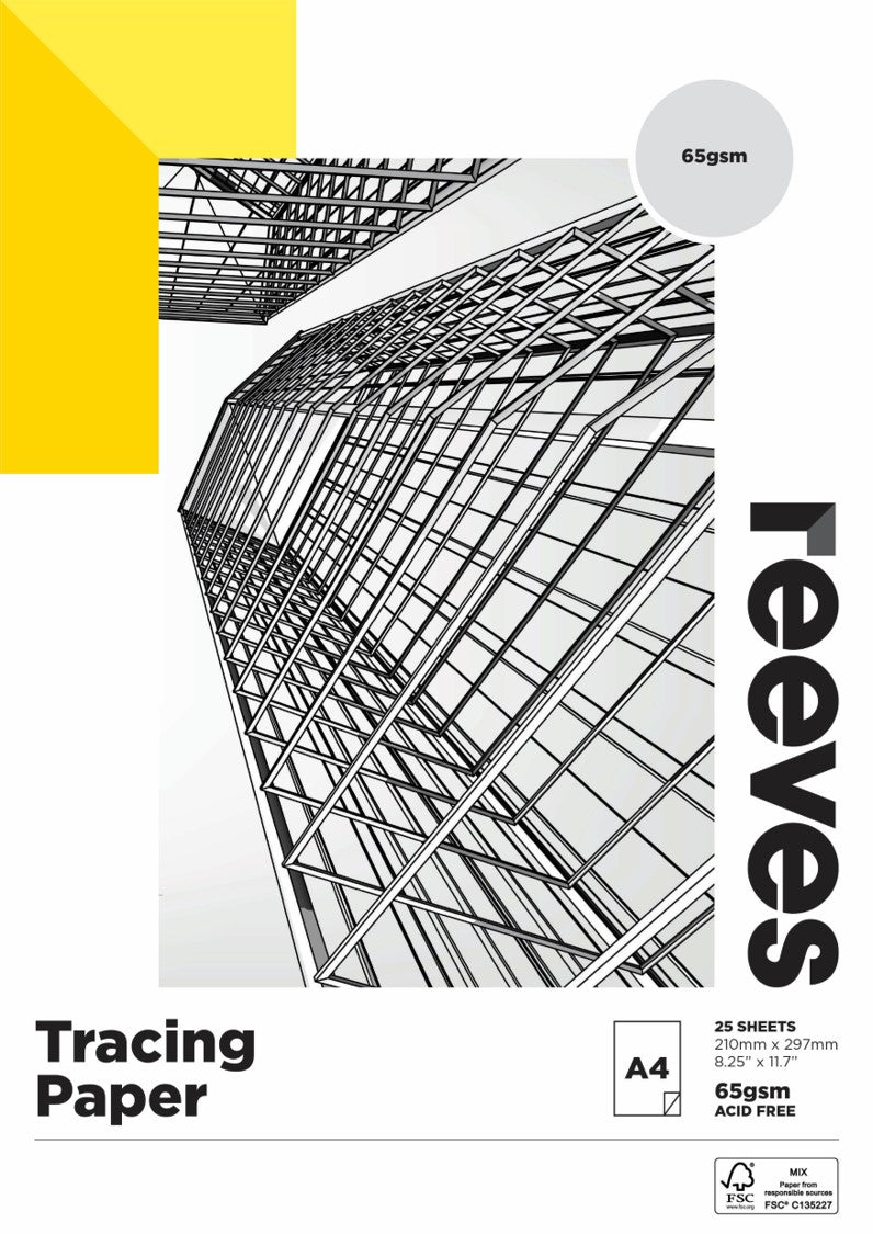 TRACING PAPER PAD REEVES A4 65GSM 25 SHT