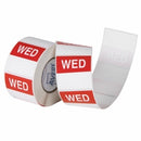 LABEL AVERY 40X40MM WEDNESDAY REMOVABLE RED/WHITE 500/ROLL