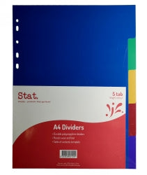 DIVIDERS STAT A4 PP 5 TAB-EACH