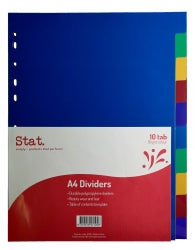 DIVIDERS STAT A4 PP 10 TAB-EACH