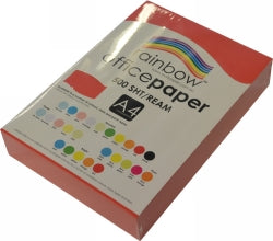 COPY PAPER RAINBOW A4 80GSM OFFICE BRIGHT RED PK500