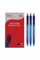 PEN STAT 1.0MM BALLPOINT RETRACTABLE MEDIUM BLUE-BX12