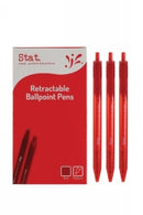 PEN STAT 1.0MM BALLPOINT RETRACTABLE MEDIUM RED-BX12