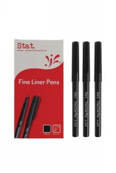 PEN STAT FINELINER 0.4MM FIBRE NIB BLACK-BX12