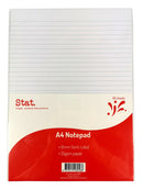 NOTEPAD STAT A4 55GSM 8MM RULING WHITE 50SHT-EACH