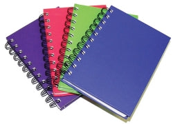 NOTEBOOK C/LAND A4 FEINT RULED WIRO H/C BRIGHT COL ASST 200PG