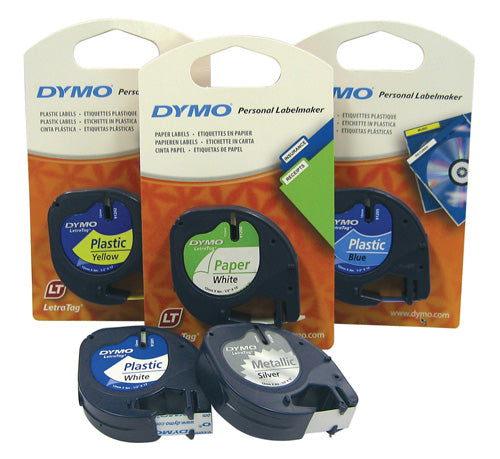 LABEL TAPE DYMO LETRA-TAG PLASTIC WHITE