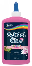 Glue Bostik 250ml School Coloured Pink