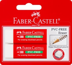 ERASER FABER-CASTELL LARGE PVC-FREE WHITE  PK2