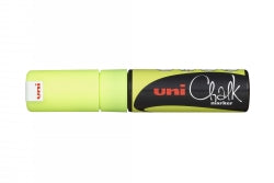 MARKER CHALK UNI 8MM CHISEL TIP FLUORO YELLOW