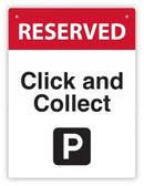 SIGN DURUS 225X300MM CLICK AND COLLECT PARKING WALL  BLACK/RED