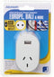 TRAVEL ADAPTOR OUTBOUND TOURIST+USB SUITS BALI, EUROPE & MORE