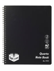 Notebook Spirax P593 Pp Quarto S/o 120pg Black (PK5)