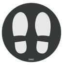 ADHESIVE DURUS 250MM DIAMETER FLOOR SHOE PRINTS CHARCOAL AND WHITE