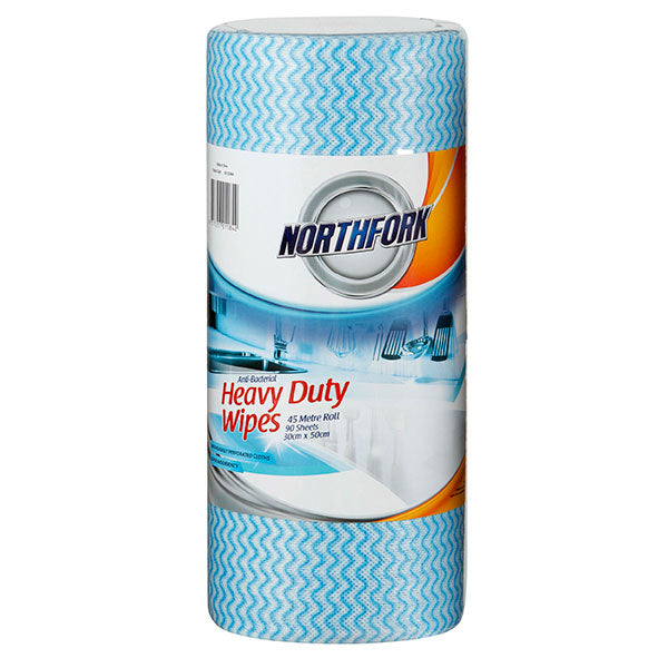 CLEANING WIPES HD NORTHFORK ANTIBACTERIAL BLUE ROLL 90