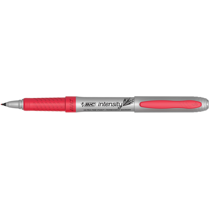 PERMANENT MARKER BIC INTENSITY 0.6MM ULTRA FINE TIP RED PG BX12