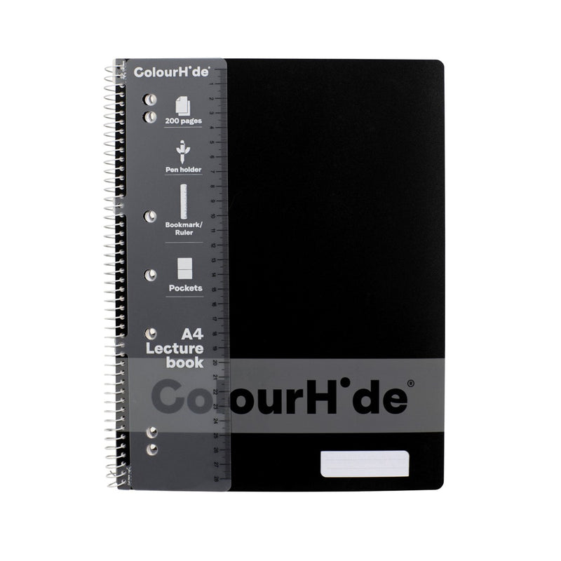 NOTEBOOK COLOURHIDE A4 LECTURE BLACK 200PGPG