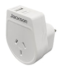 ADAPTOR JACKSON INDUSTRIES OUTBOUND SLIM USB-A & C TRAVEL - UK & HK WHITE